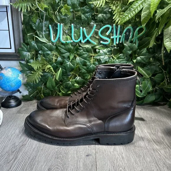 Thursday Boot Company Stomper Zip-Up Boot Brown Leather Mens 15 READ Boots